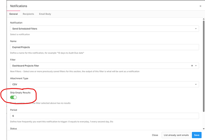 project notification