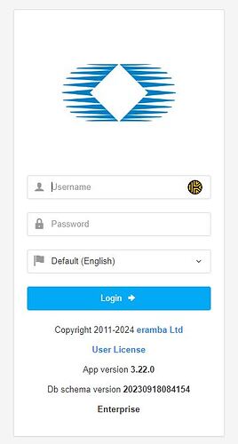 Eramba Login Page